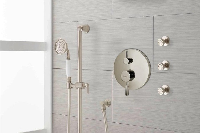 thumbnail image 2 of Esnbia Brushed Nickel Shower Faucet System – 8 Inch Rainfall Shower Head & Mixer 2 of 6