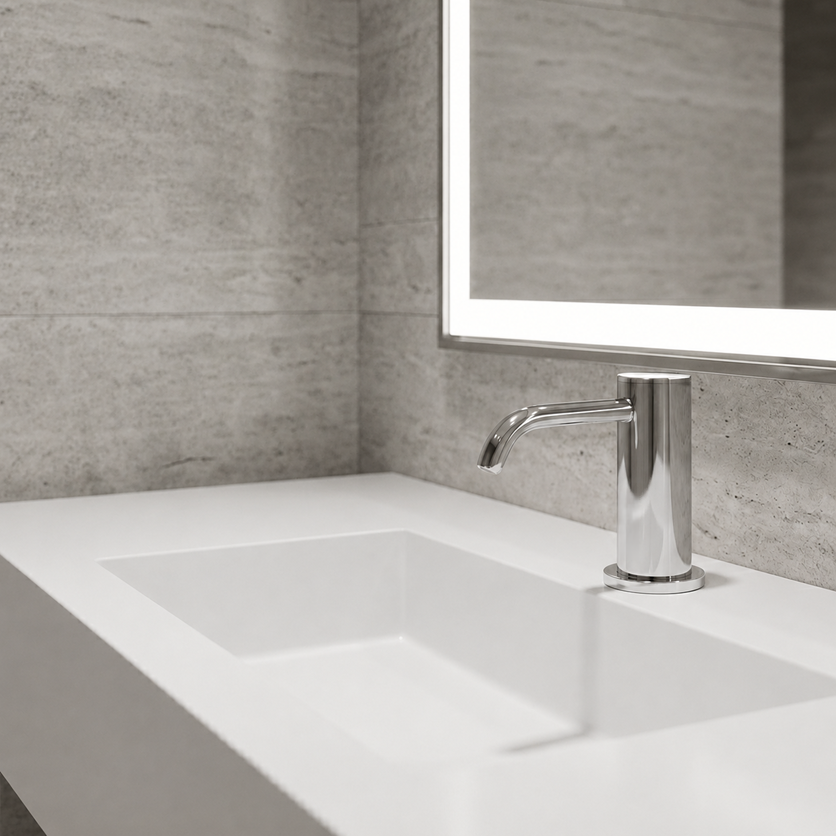 Precision ranging and controlled detection zones for commercial touchless faucets