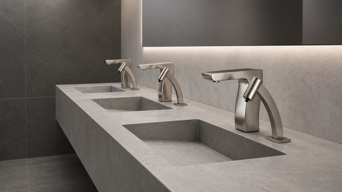 Fontana HygieneStation Warm Antique Copper Sensor Faucet and Soap Dispenser