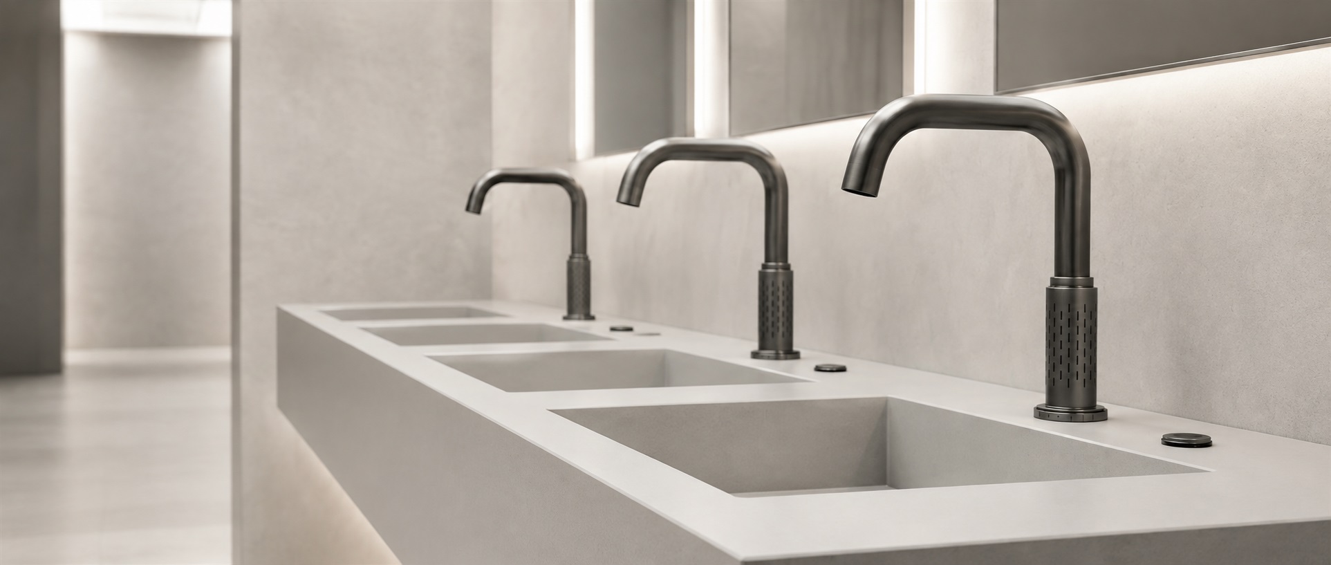 Fontana Alba Adriati gray deck-mounted touchless faucet model FS7999GR
