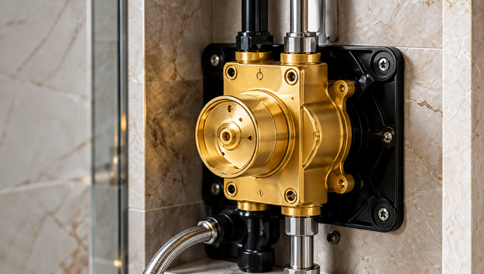 Concealed valve rough-in plumbing installation
