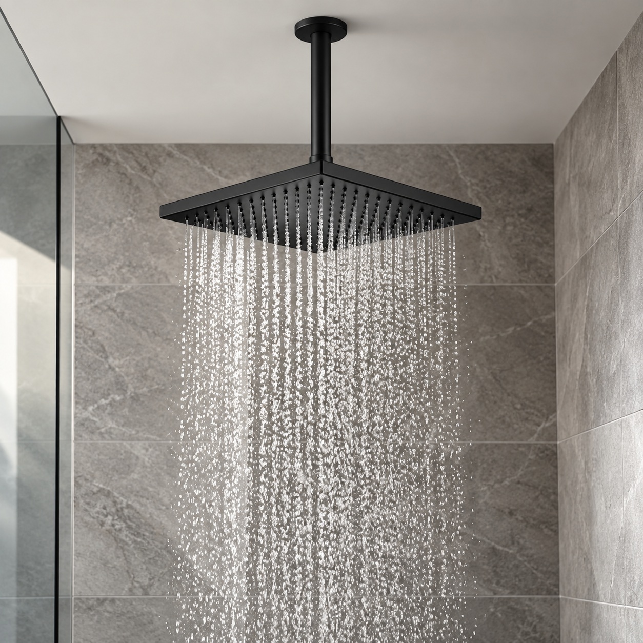 Delta ceiling mount rain shower head for modern bathroom
