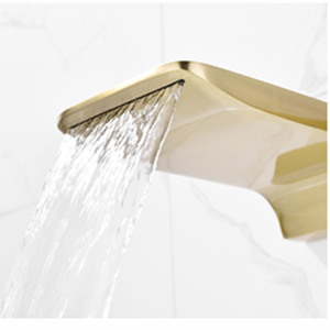 Fontana Napoli Luxury Wall Mount Brushed Gold Waterfall Sink Faucet