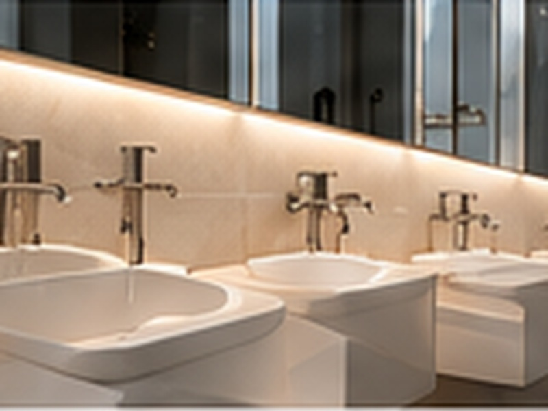 Commercial restroom fixtures 3D visualization