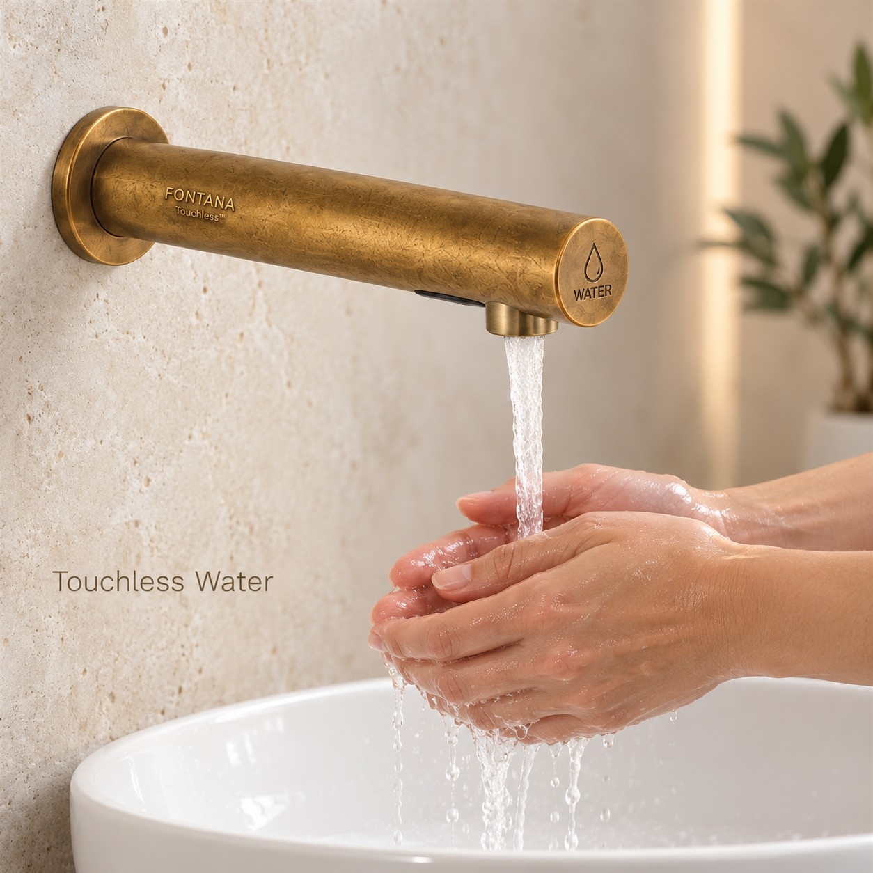 Hotel commercial touchless faucet installation example