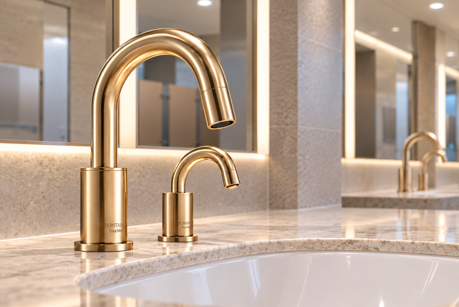 Commercial sensor faucet finish coordination illustration