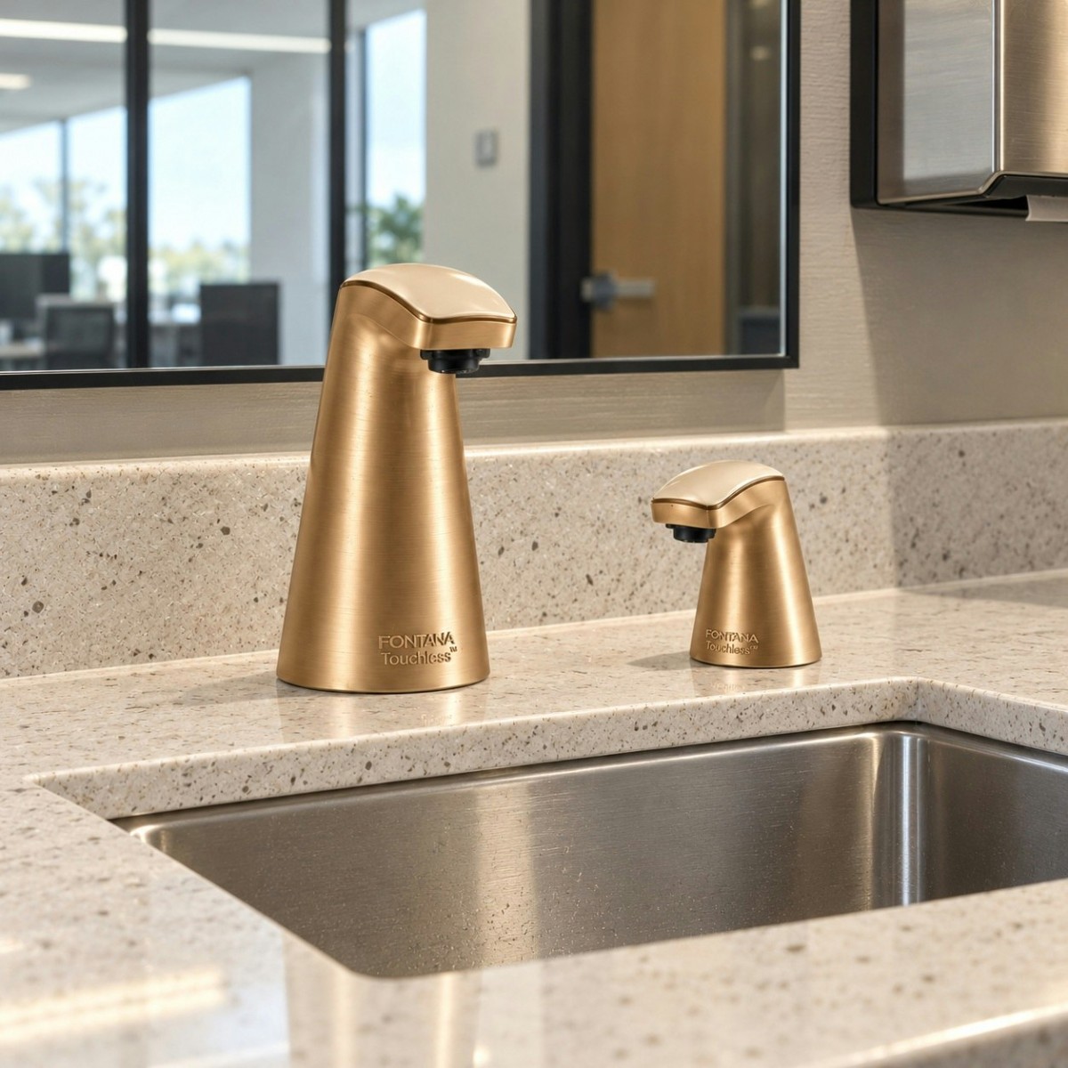 Commercial touchless bathroom faucet reference for countertop lavatory installations