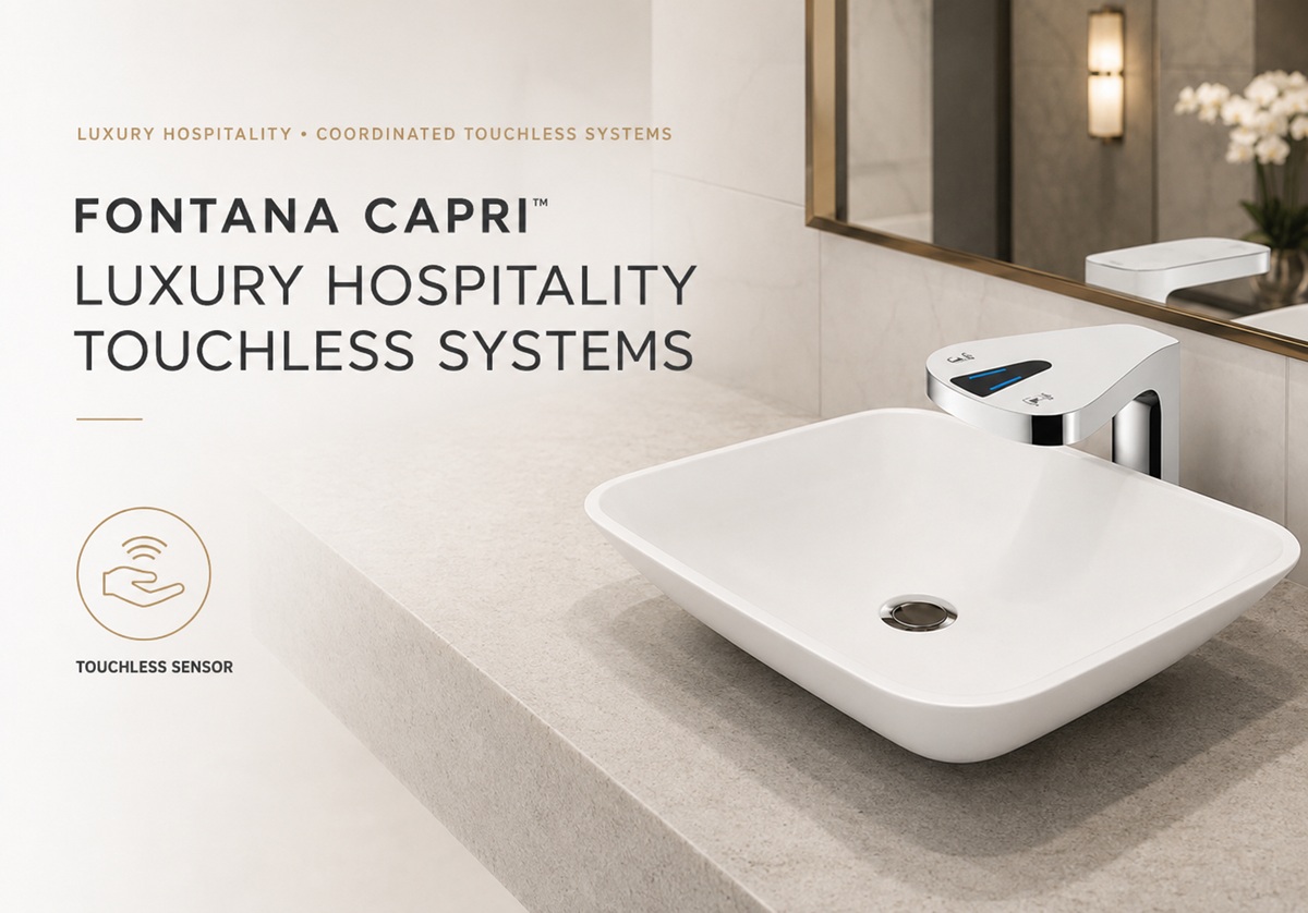 Fontana Capri luxury hospitality touchless faucet and soap dispenser systems