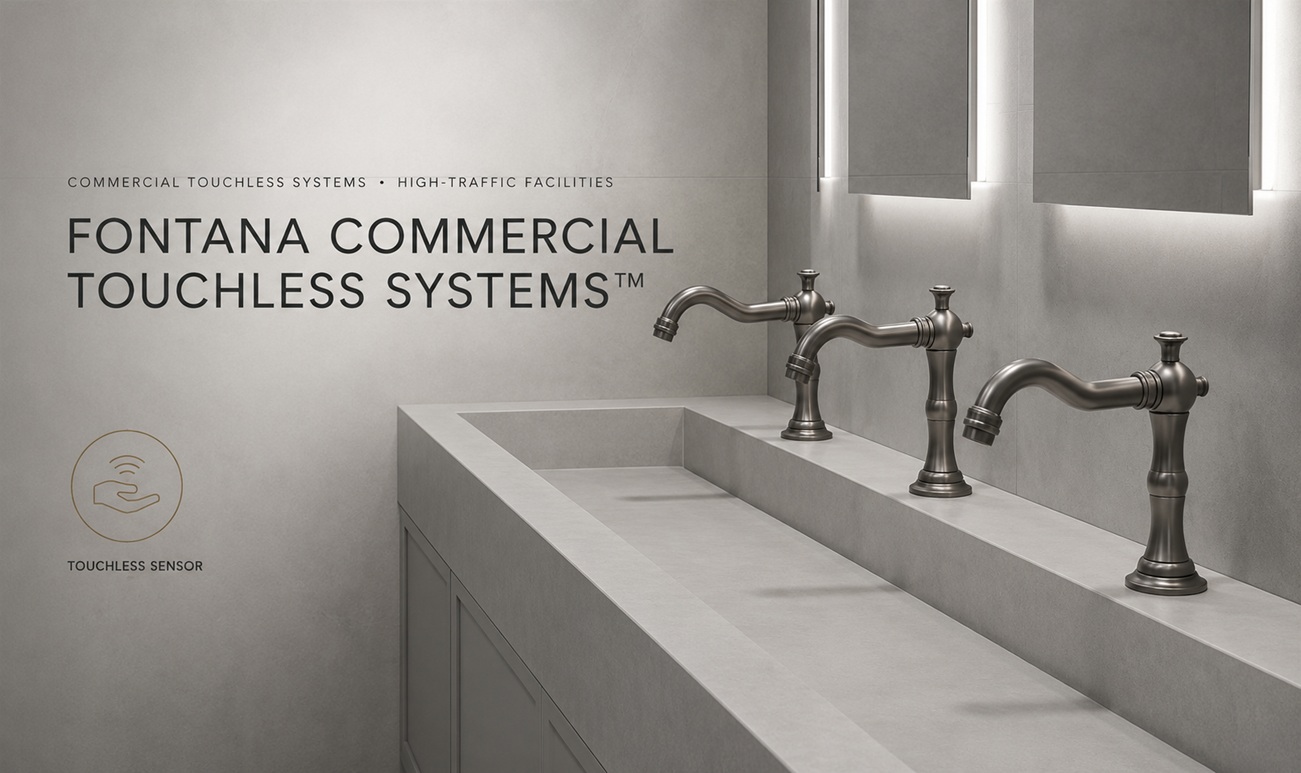 Fontana commercial touchless faucet systems for stadiums and high-traffic public restrooms