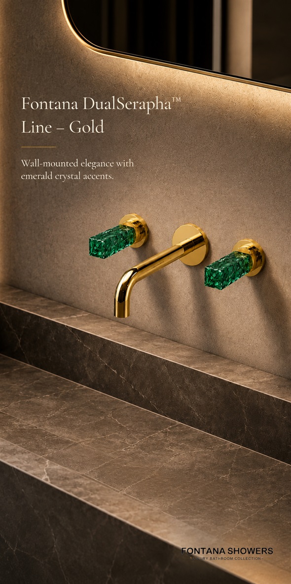 Fontana DualSerapha Line Gold Classic Two Handles Bathroom Faucet