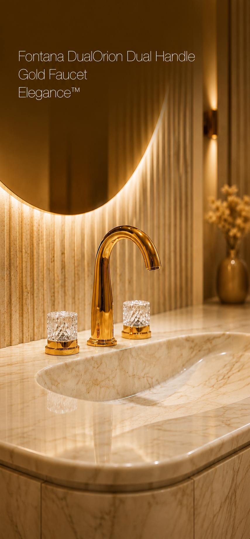 Fontana DualOrion Edition Gold Thermostatic Two Handles Bathroom Faucet