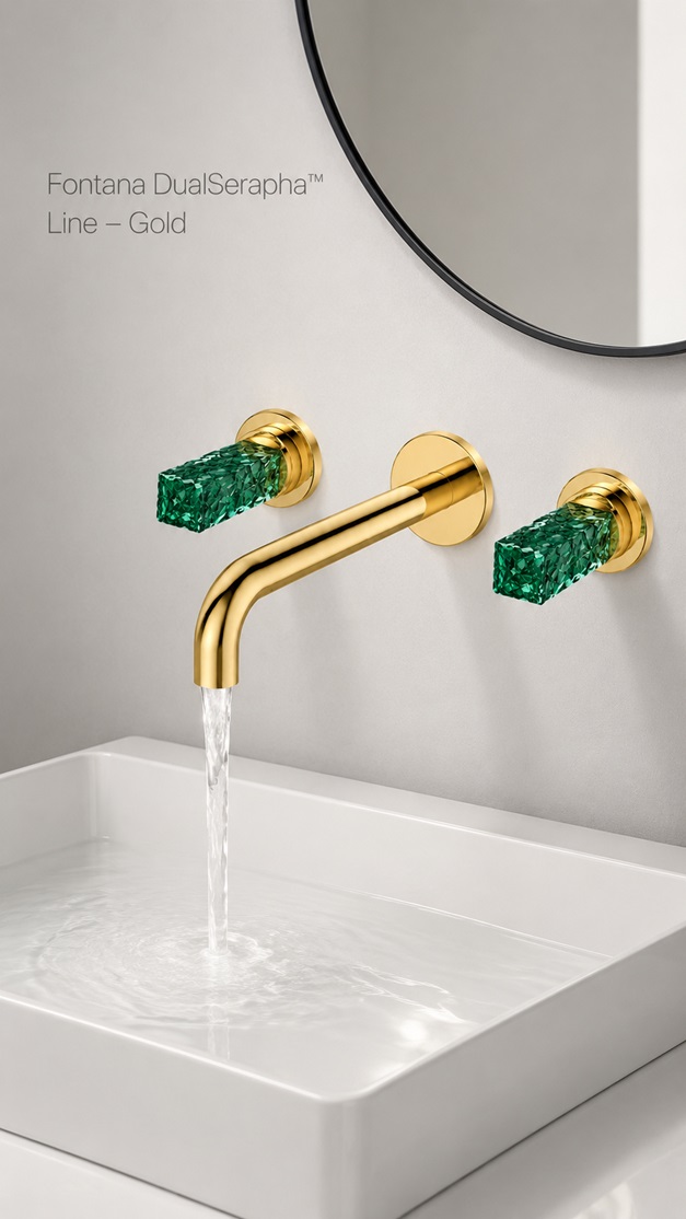 Fontana DualSerapha Line Gold Classic Two Handles Bathroom Faucet