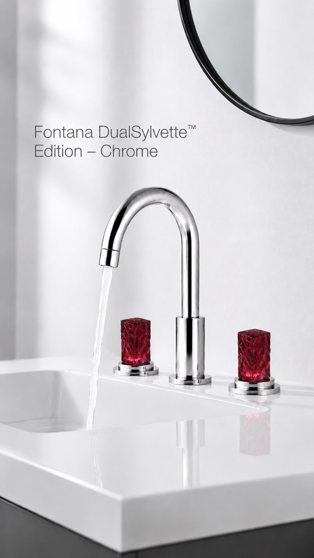Fontana DualSylvette Edition Chrome Modern Two Handles Bathroom Faucet