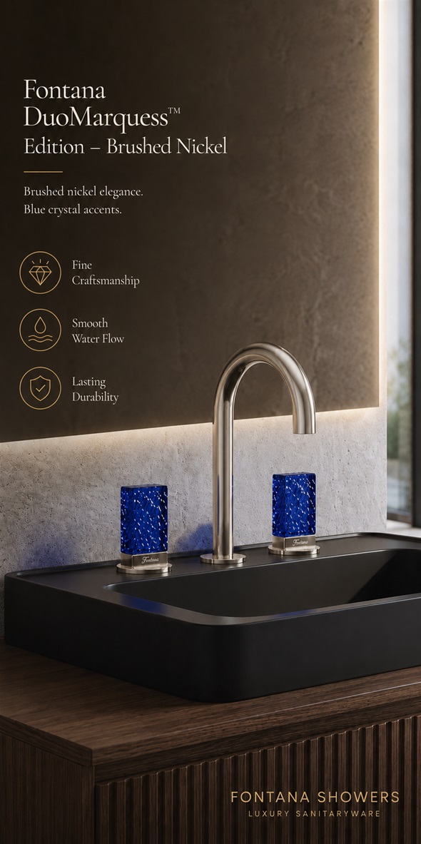 Fontana DuoMarquess Edition Brushed Nickel Premium Two Handles Basin Faucet