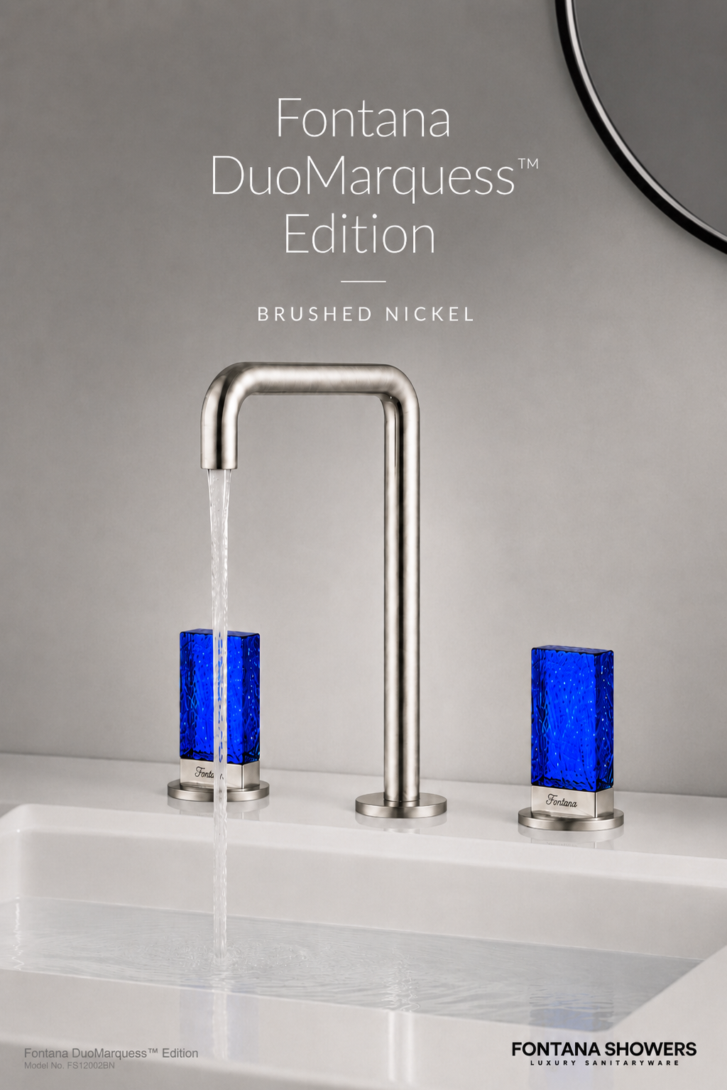 Fontana DuoMarquess Edition Brushed Nickel Premium Two Handles Basin Faucet