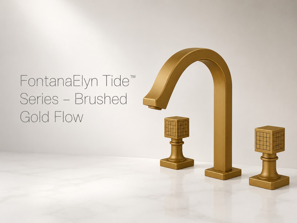 FontanaElyn Tide Brushed Gold Flow Widespread Bathroom Faucet