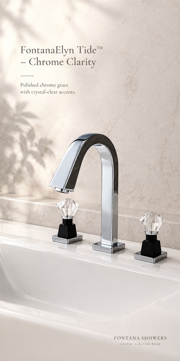 FontanaElyn Tide Chrome Clarity Dual Handle Temperature Control Bathroom Faucet
