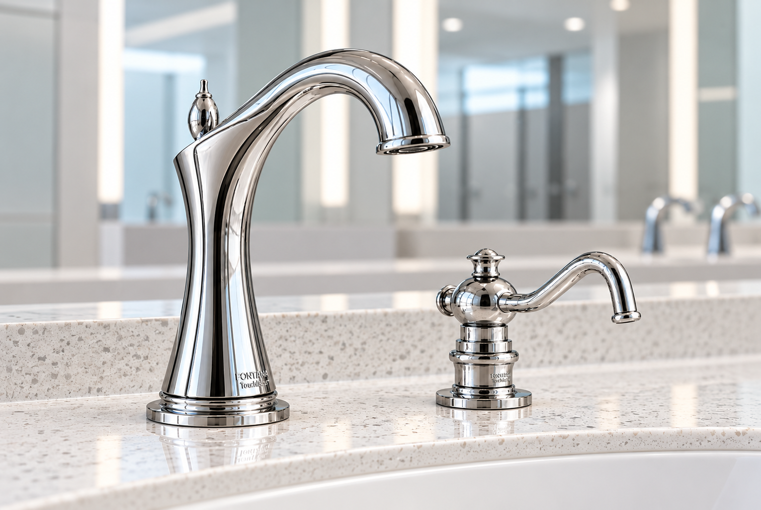 Fontana CleanTouchless Chrome Premium sensor faucet and soap dispenser