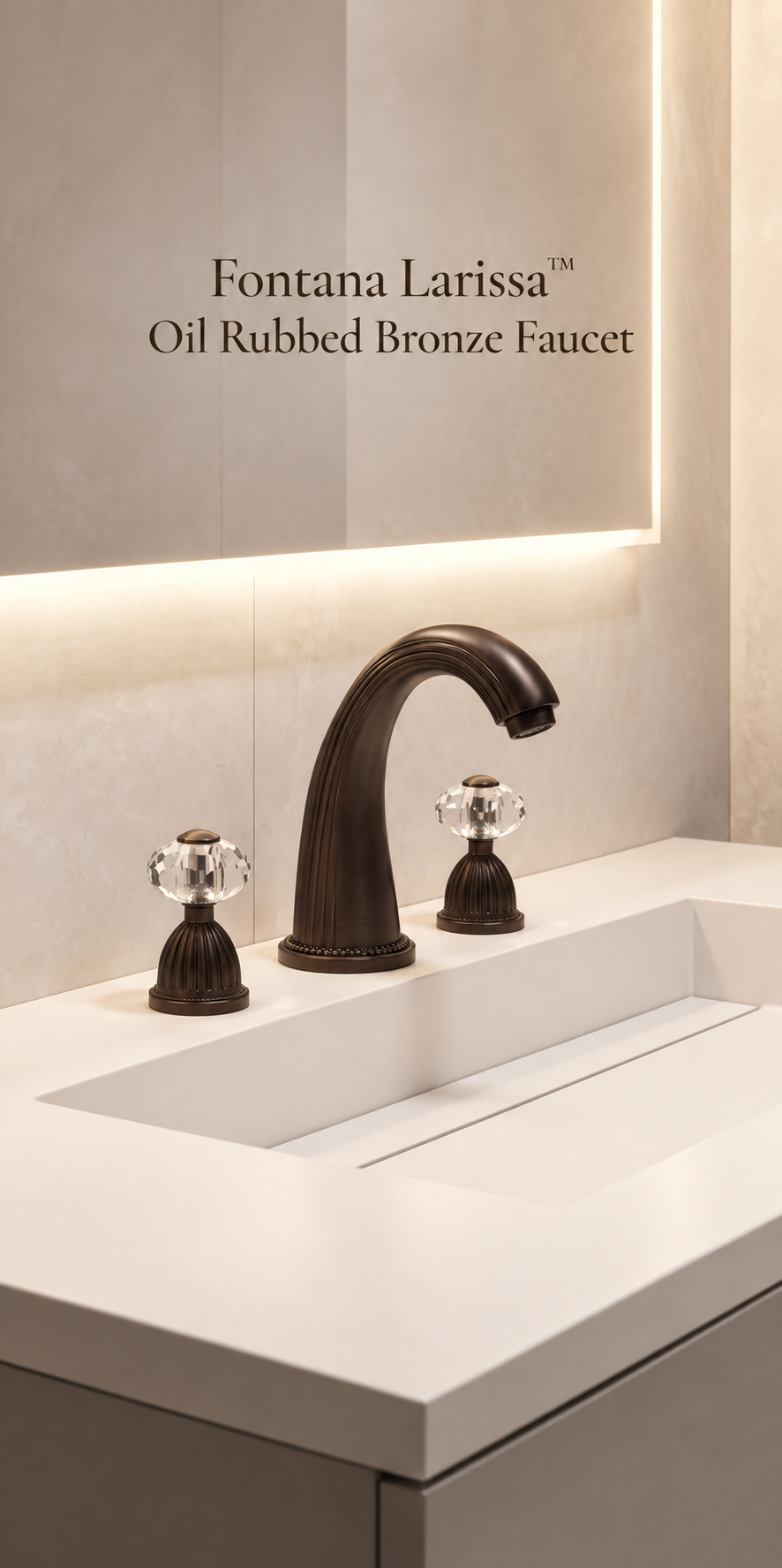 Fontana Larissa Oil Rubbed Bronze Dual Handle Deck Mounted Bathroom Sink Faucet FBS300ORB