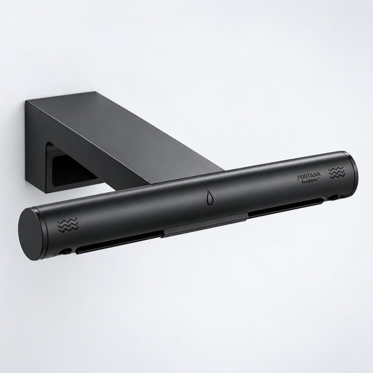 Matte black sensor faucet and automatic soap dispenser set