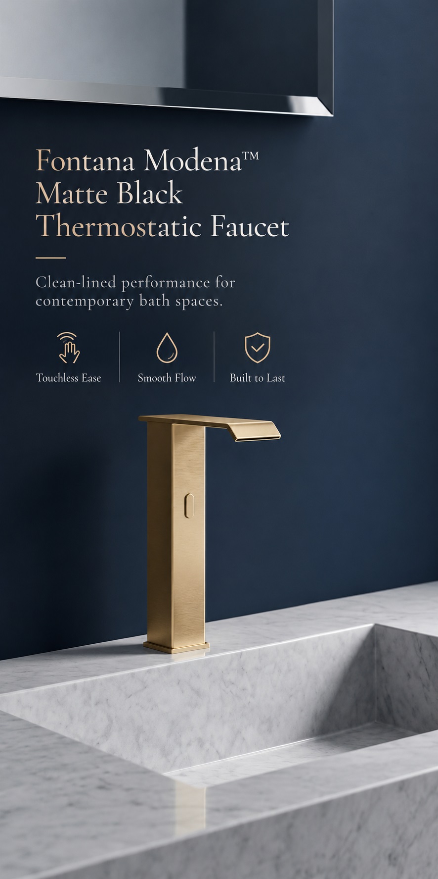 Fontana Celarion Champagne Deck Mounted Touchless Basin Faucet FS145178CP