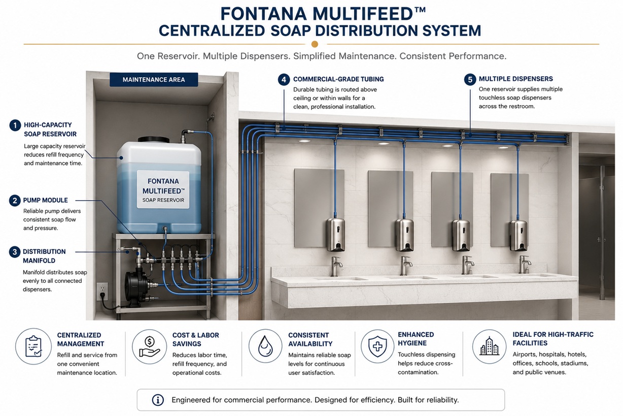 Fontana MultiFeed Centralized Soap Distribution System Diagram