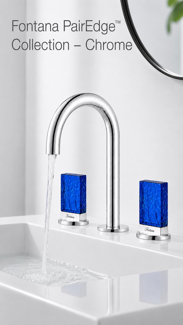 Fontana PairEdge Collection Chrome Thermostatic Two Handles Basin Faucet