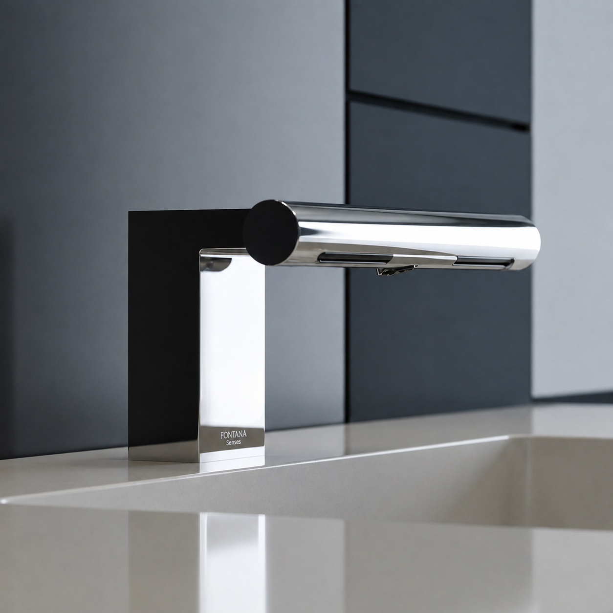 Touchless sensor faucet with integrated hand dryer