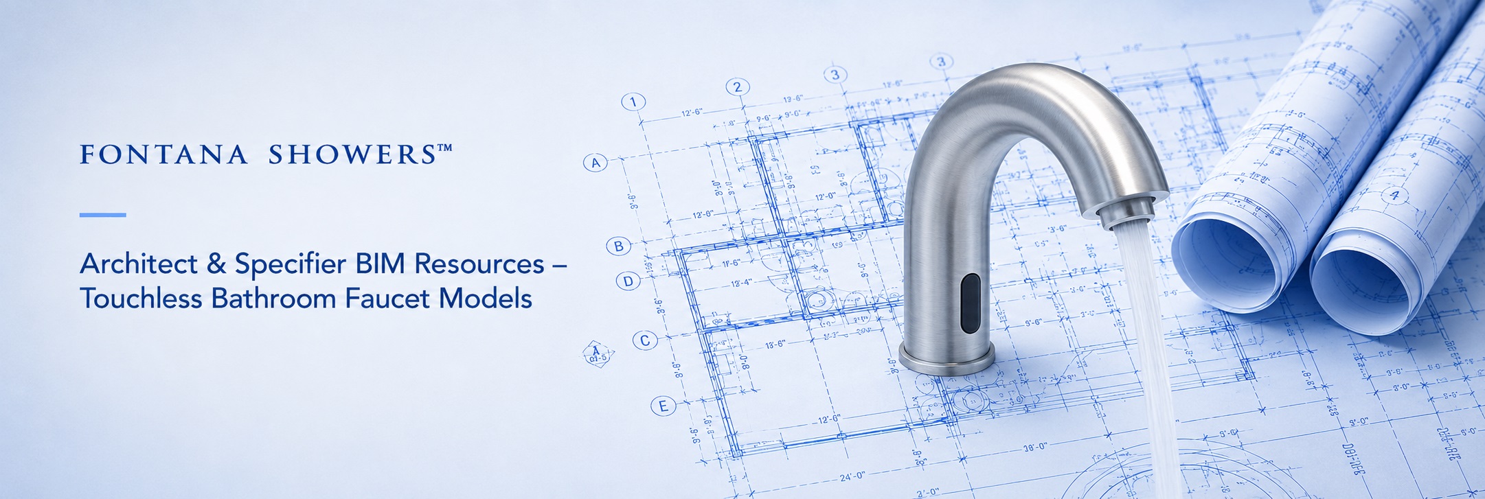 FontanaShowers architect and specifier BIM resources for touchless bathroom faucet models