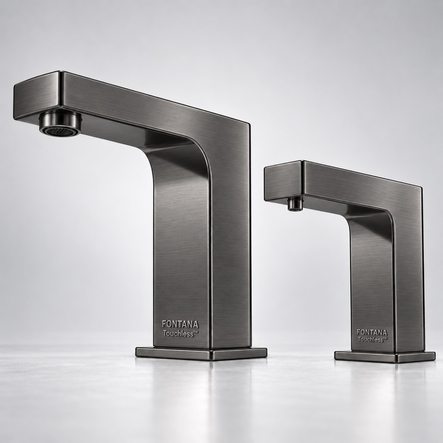 Touchless faucet placement reference for coordinating the washing area