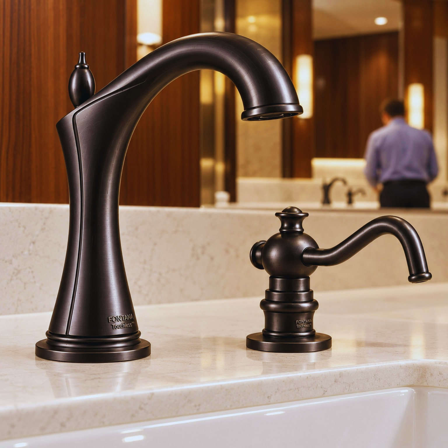 Hotel washroom faucet placement and maintenance considerations