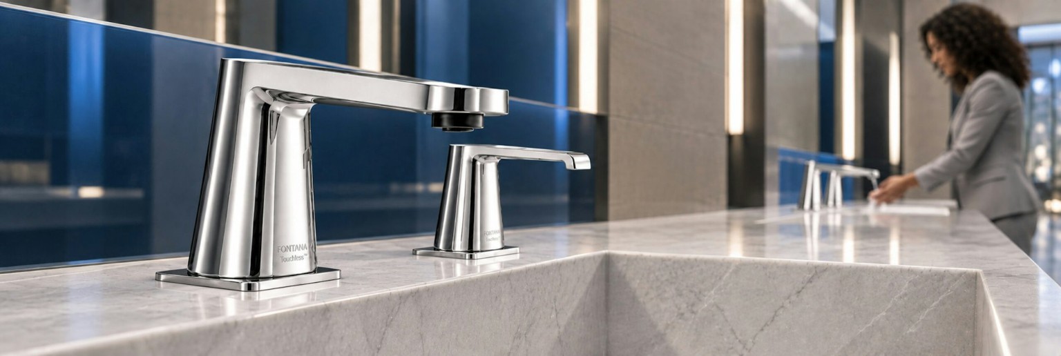 Commercial sensor faucet supporting automatic water shutoff in shared washrooms