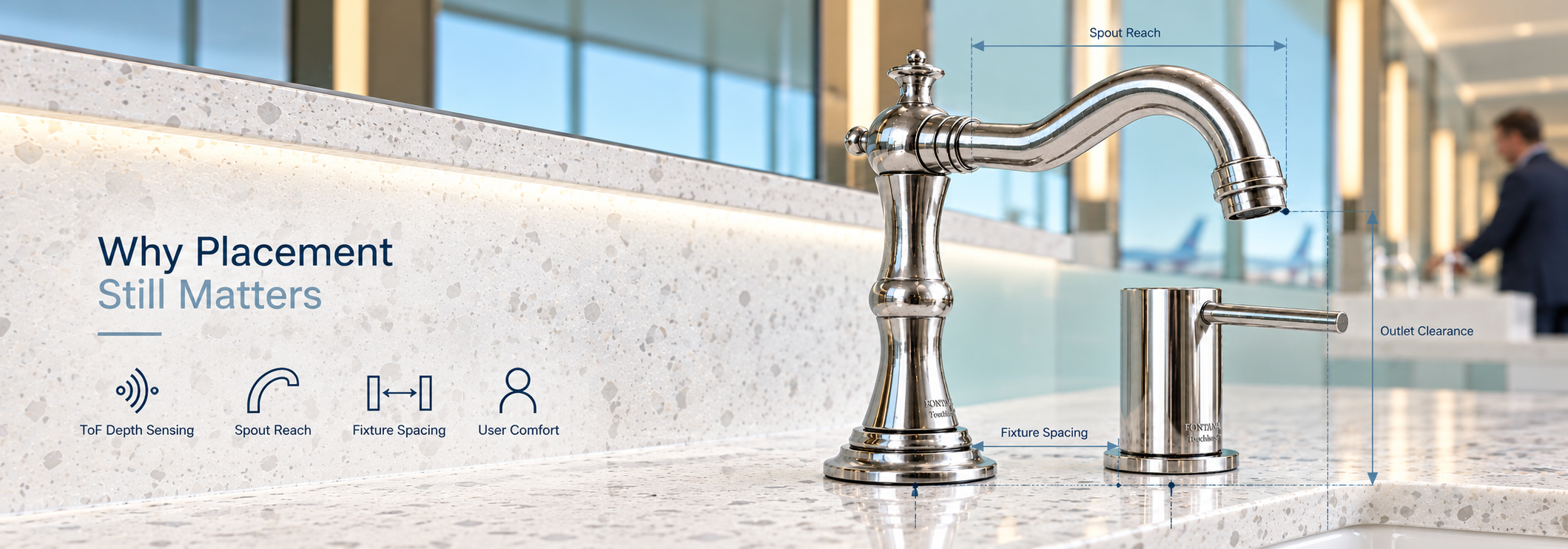 FontanaShowers ToF touchless faucet in brushed nickel