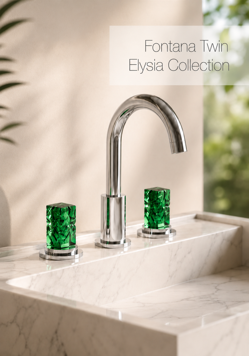 Fontana Twin Elysia Collection Chrome Faucet for Hospitality Bathrooms
