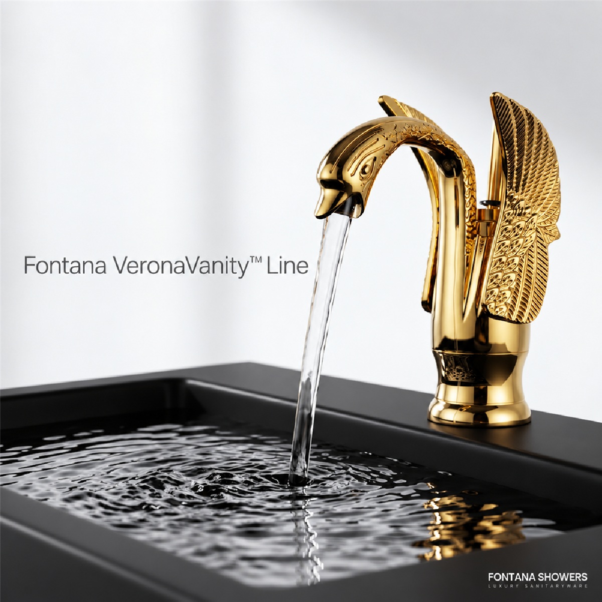 Fontana Verona gold swan vanity sink faucet installation