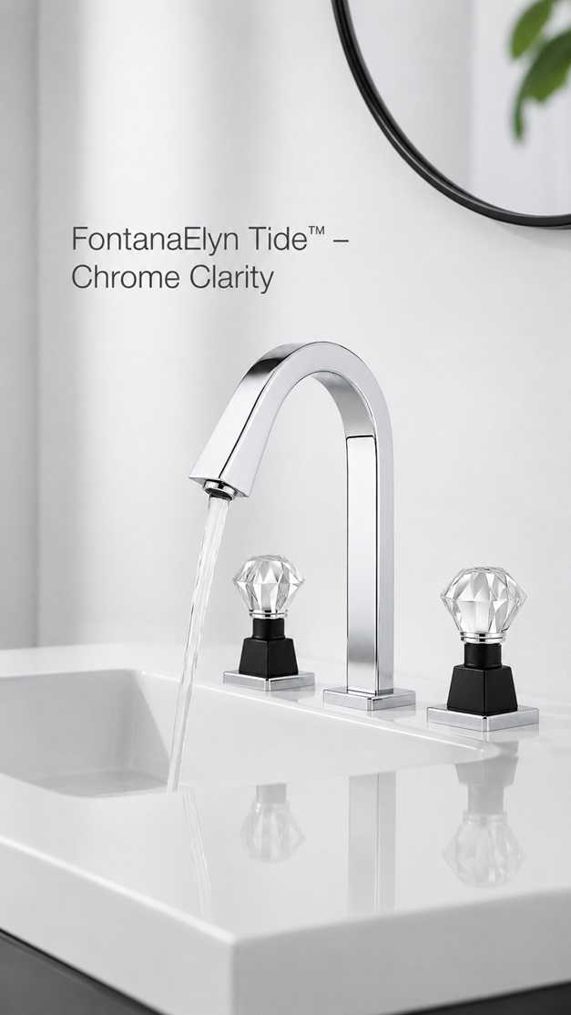 FontanaElyn Tide Chrome Clarity Dual Handle Temperature Control Bathroom Faucet