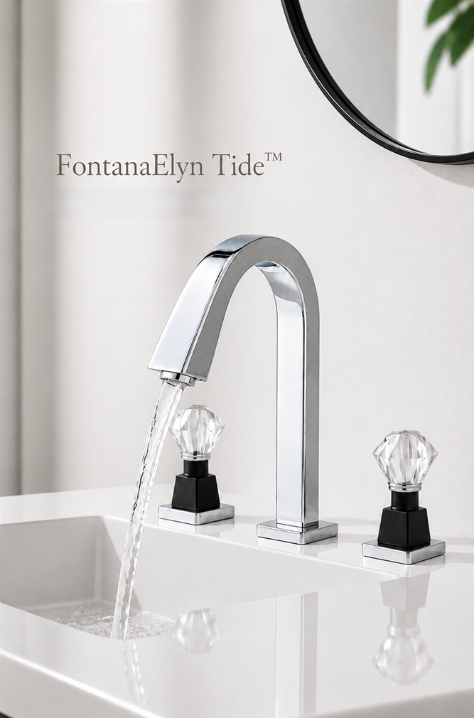 Fontana Elyn Tide Chrome Clarity crystal handle luxury bathroom faucet
