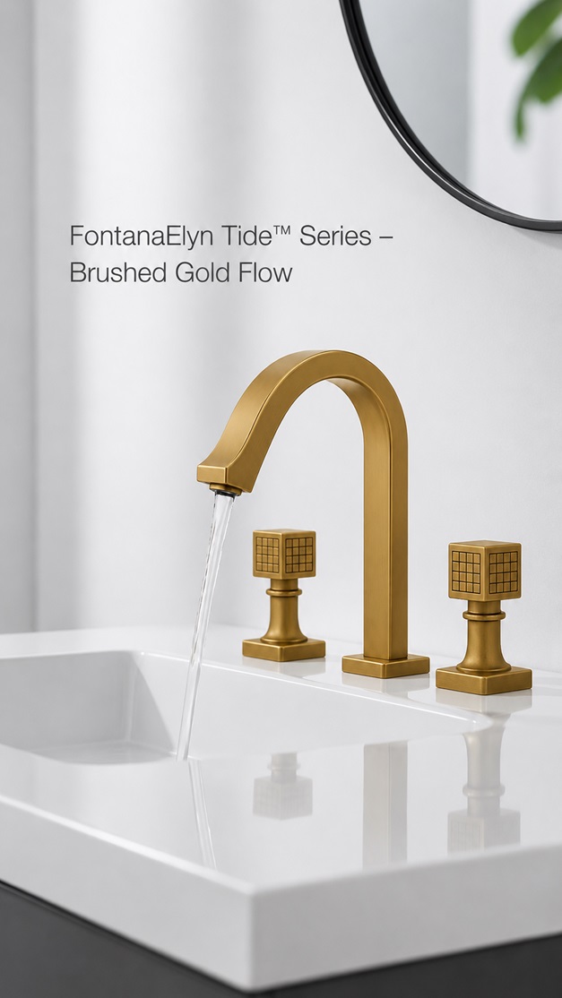 FontanaElyn Tide Brushed Gold Flow Deck Mounted Lavatory Faucet