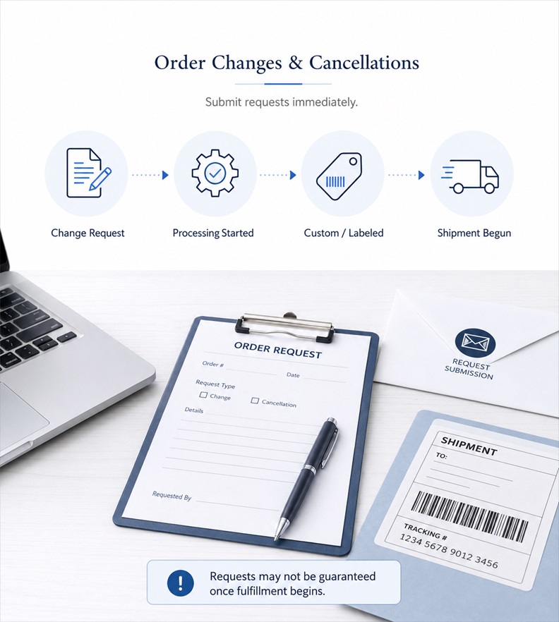 FontanaShowers order details reviewed before requesting a change or cancellation