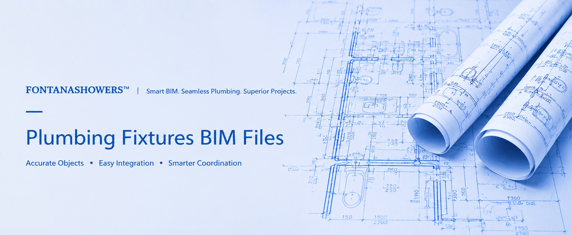 FontanaShowers plumbing fixture BIM files with architectural plans for accurate object integration, MEP coordination, and AEC specification workflows