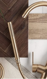 Brushed gold hand shower from the Fontana collection