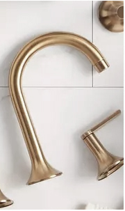 Brushed gold faucet components from the technical catalog