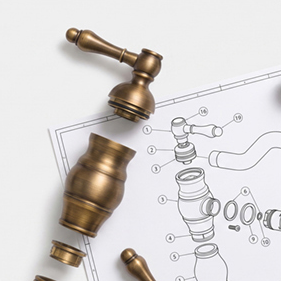 Traditional bronze faucet components