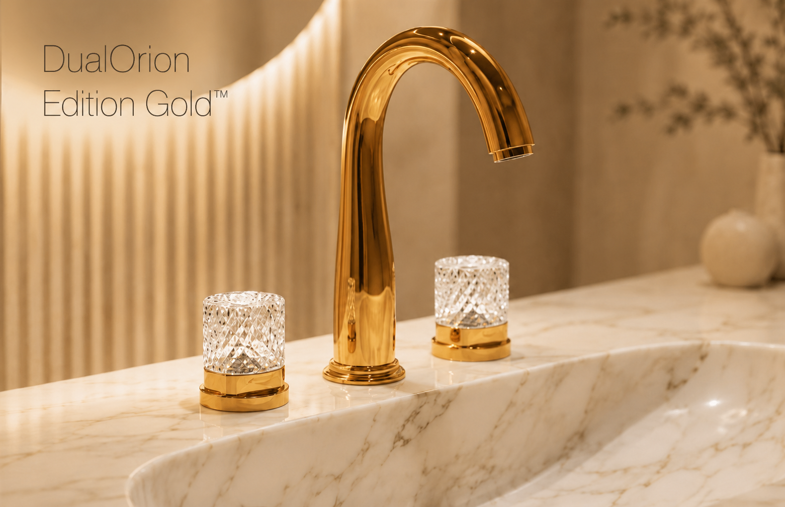 Fontana DualOrion Edition Gold Thermostatic Two Handles Bathroom Faucet