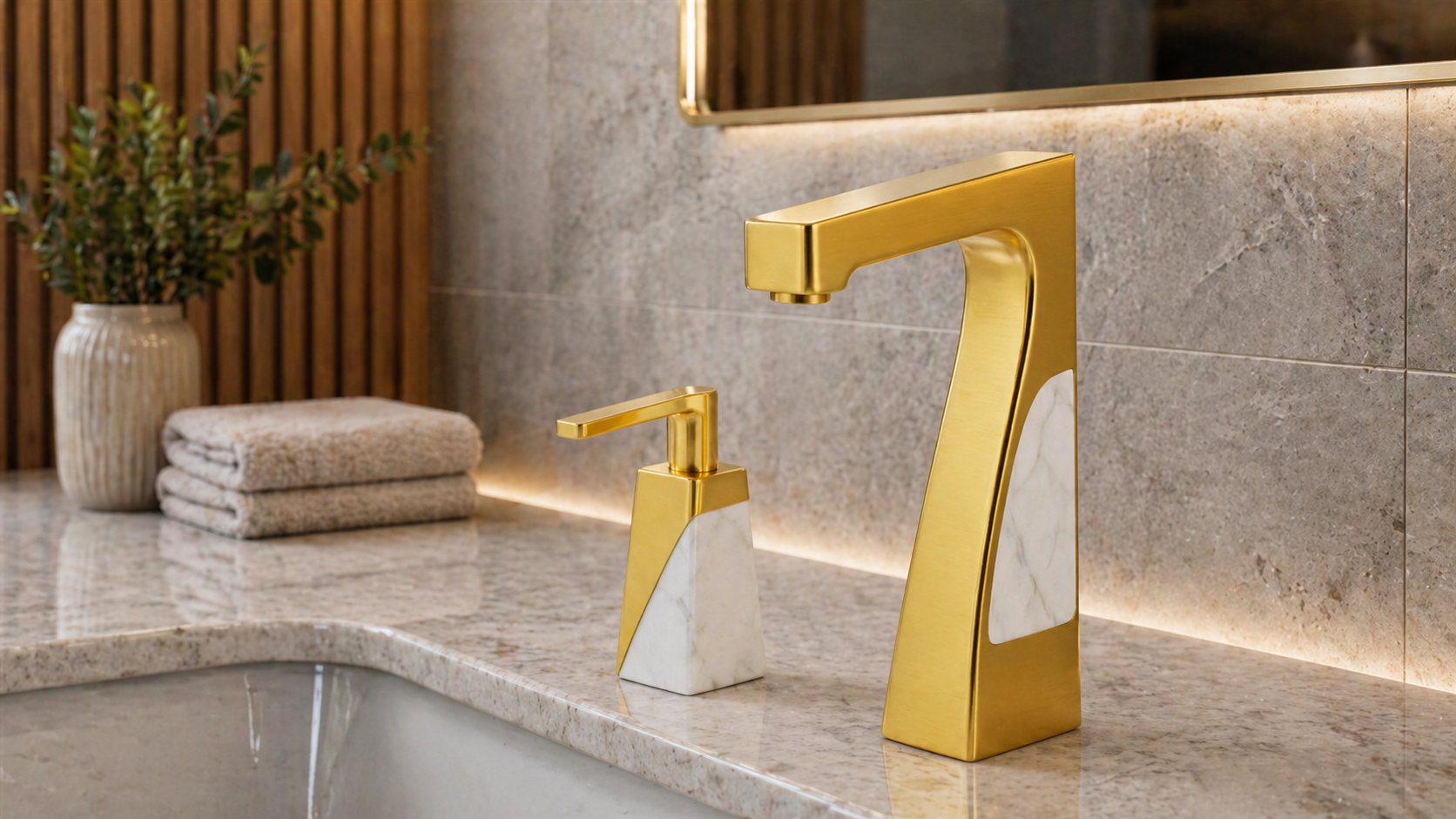Commercial touchless faucet for high-use bathroom counters