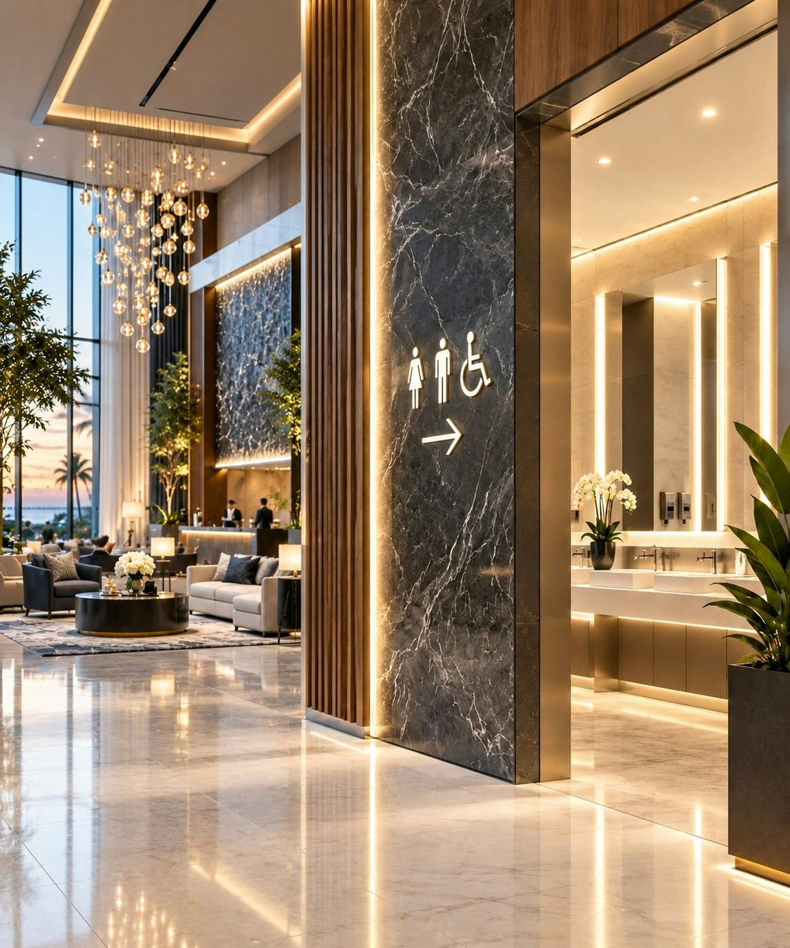 Hotel touchless faucet applications