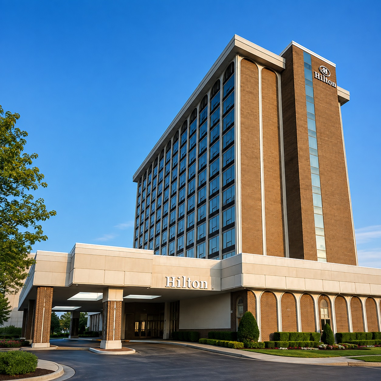 Hilton Springfield hospitality project featuring FontanaShowers commercial bathroom fixtures