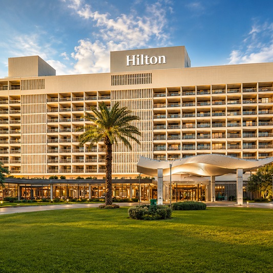 Hilton Los Angeles commercial hospitality restroom project using FontanaShowers fixtures