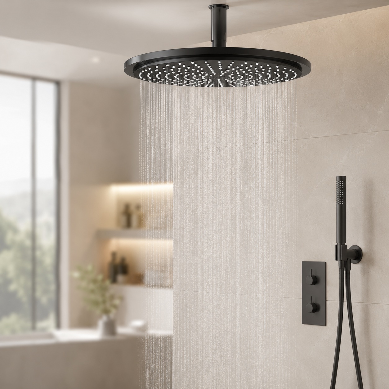 Fontana Marisole™ Gold Thermostatic Rainfall Shower Set