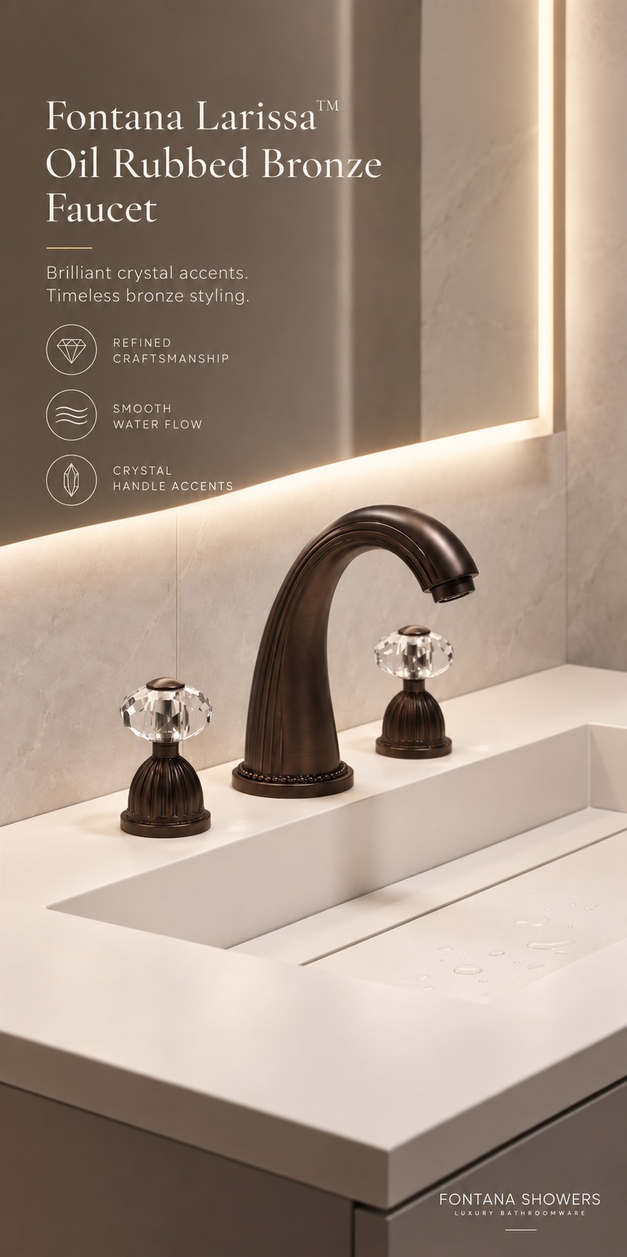 Fontana Larissa Oil Rubbed Bronze Deck Mounted Bathroom Sink Faucet FBS300ORB